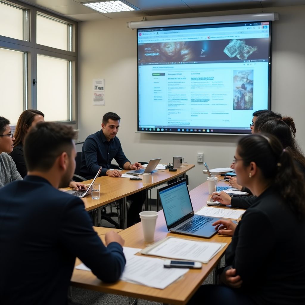Aula de capacitación Junieta Bolivia con estudiantes
