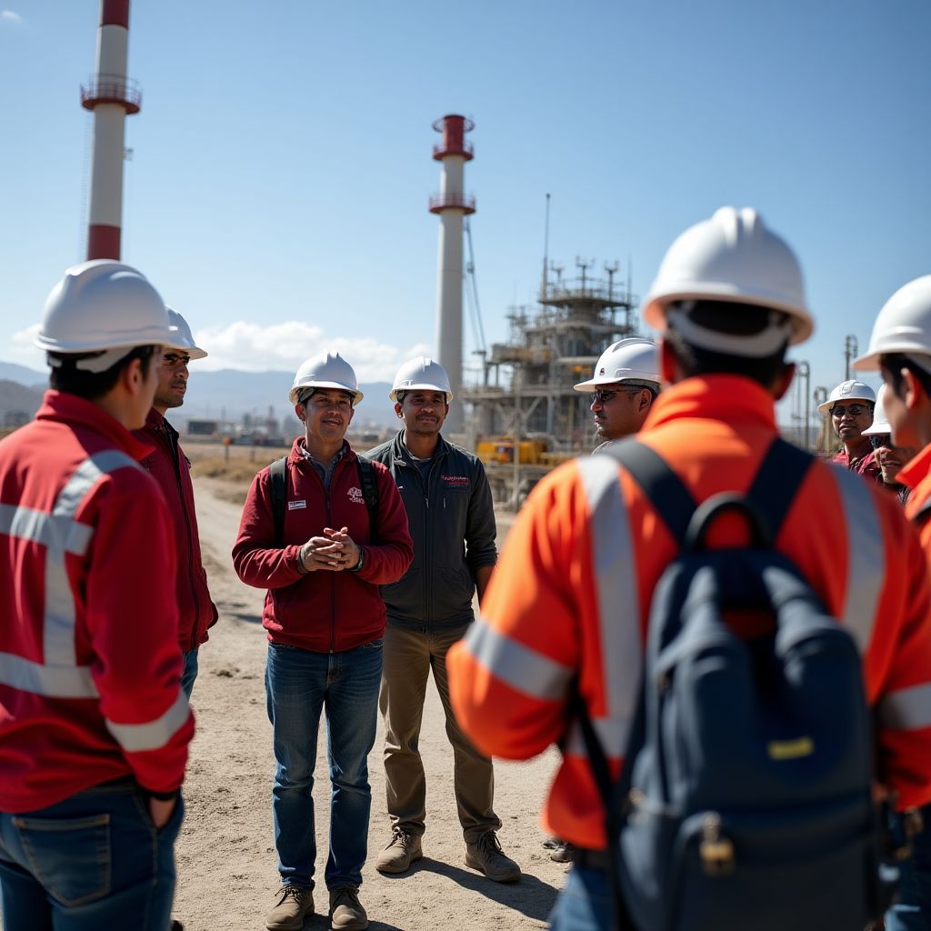 Visita técnica instalaciones petroleras Bolivia estudiantes
